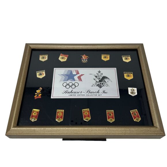 Vintage 1984 Olympic Collector Set Lapel Pins Anheuser Busch Beer Los Angeles - Picture 1 of 15